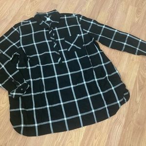 Plaid Popover maternity tunic